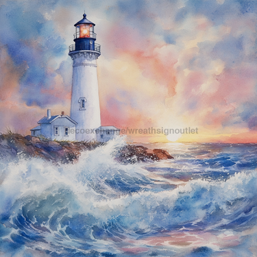 Light house Sign, DCO-13433, Sign For Wreath, 10x10